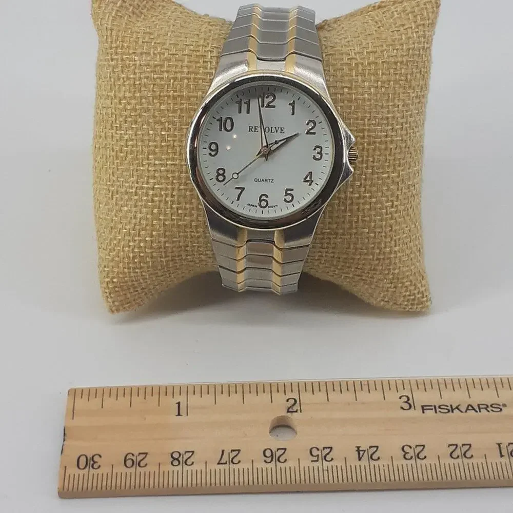 Revolve Quartz Men's Watch White Dial Japan Movt Wristwatch